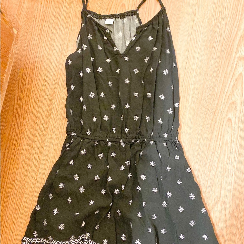 Black and white patterned romper.